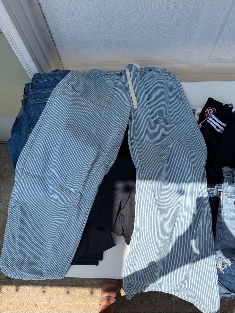 GAP Light Blue Pinstripe Wide Leg Pants